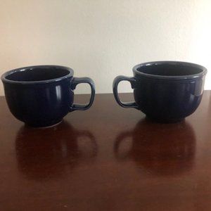 Set of two Fiesta Homer Laughlin Cobalt Blue Large soup/coffee mugs